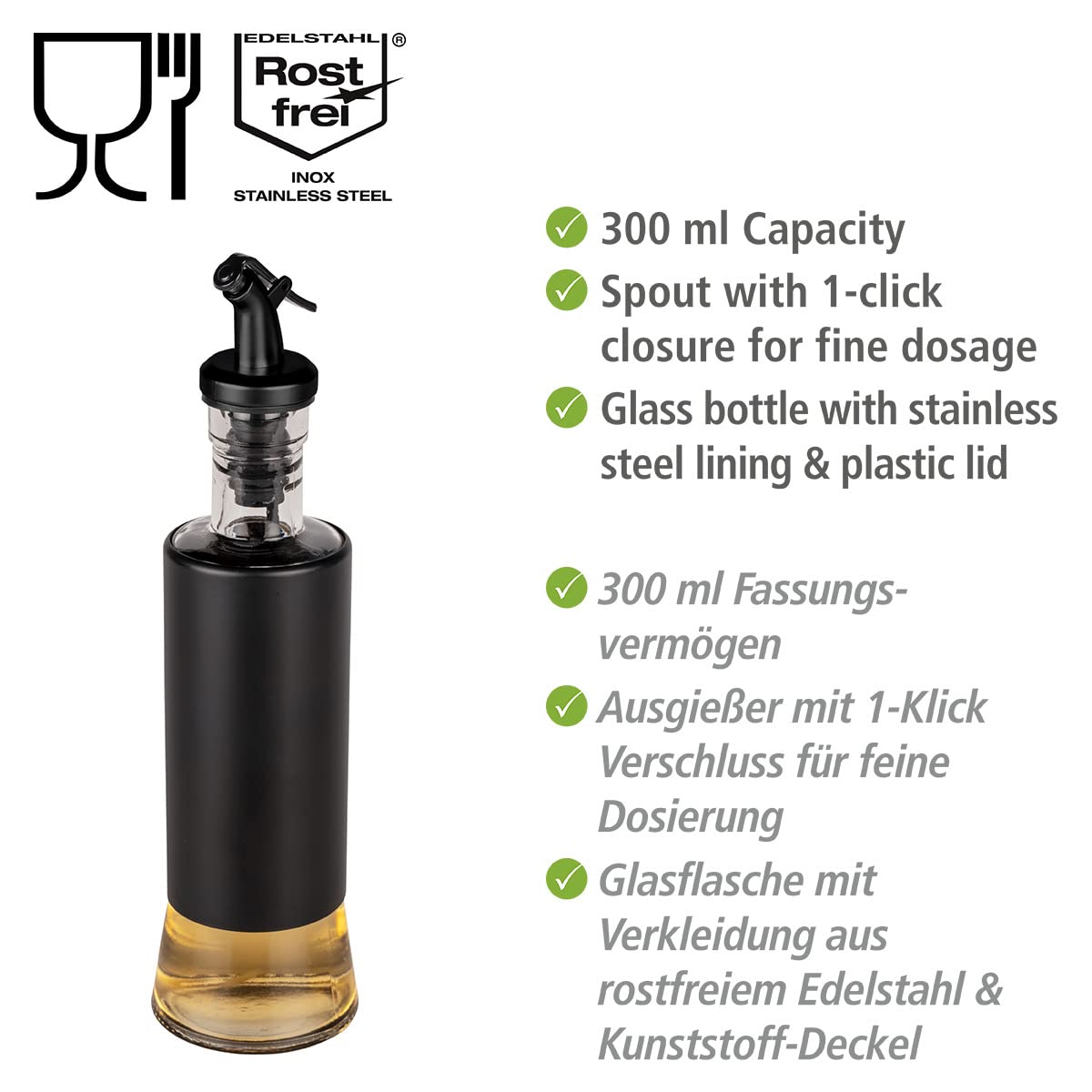 wenko-l-essig-spender-boga-glasflasche-300-ml-6-x-25-cm image 2