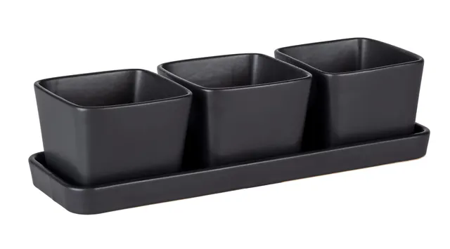 wenko-black-outdoor-kitchen-snack-dip-schalen-set-4-teilig-keramik-schwarz-3x-30 image 1