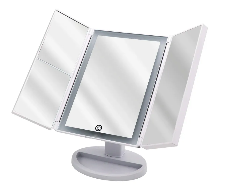 ridder-schminkspiegel-vivian-wei-mit-led-touch-dimmer-2x-und-5x-batterie-usb image 1