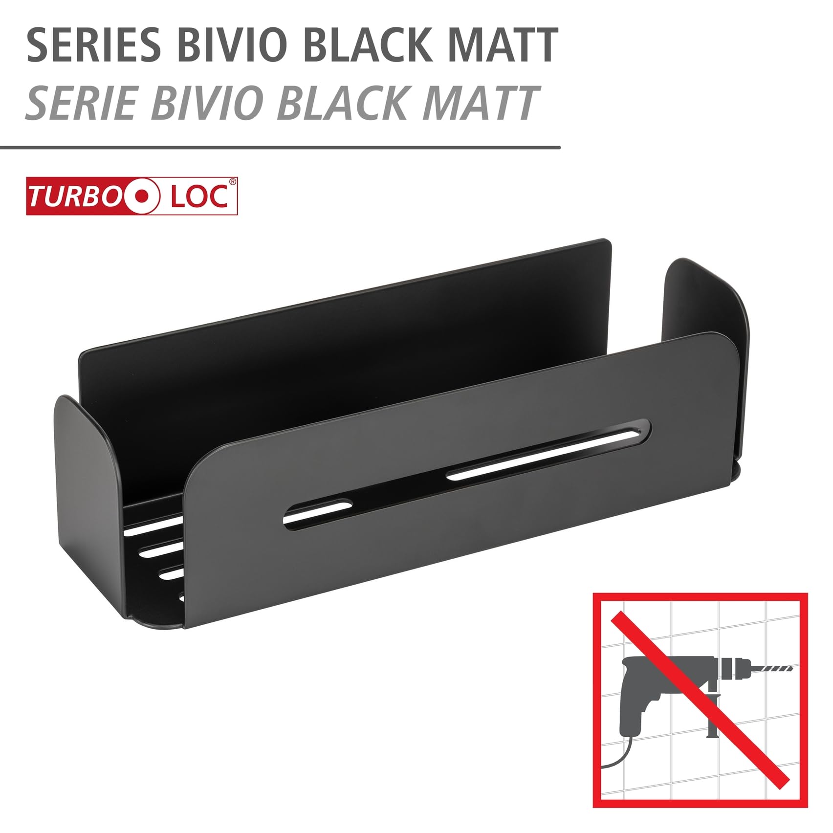 wenko-turbo-loc-bivio-black-matt-wandablage-aus-aluminium-30-x-8-x-10-5-cm image 2