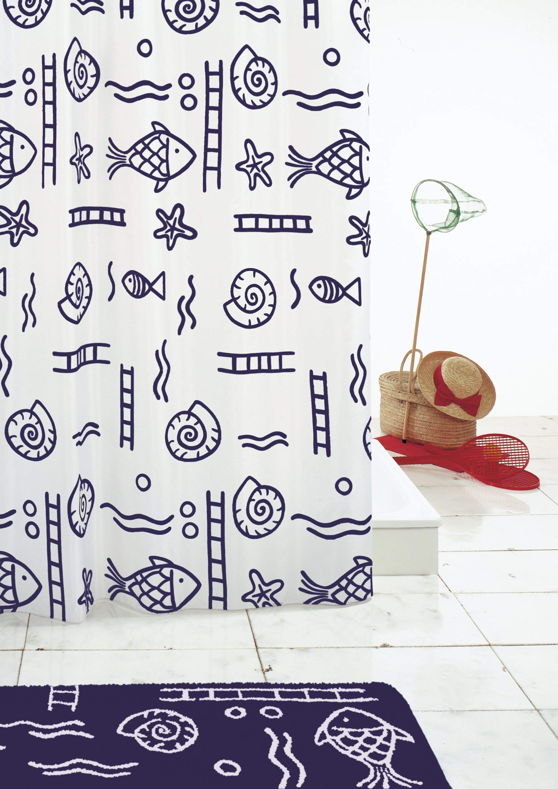 ridder-duschvorhang-textil-neptun-240-x-180-cm-blau-mit-ringen image 3