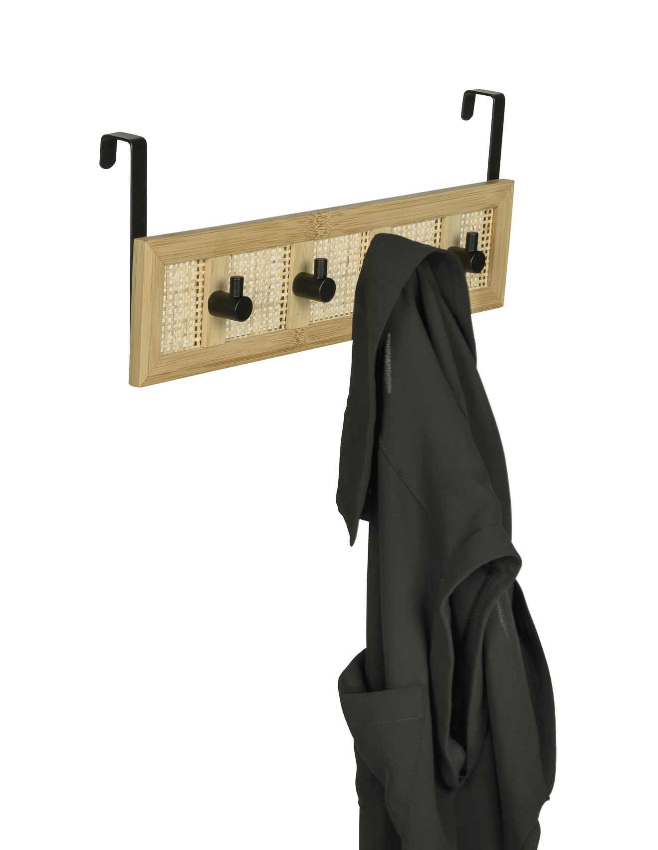 wenko-allegre-t-rgarderobe-zum-einh-ngen-bambus-rattan-boho-4-haken-33-x-14-x-6- image 8