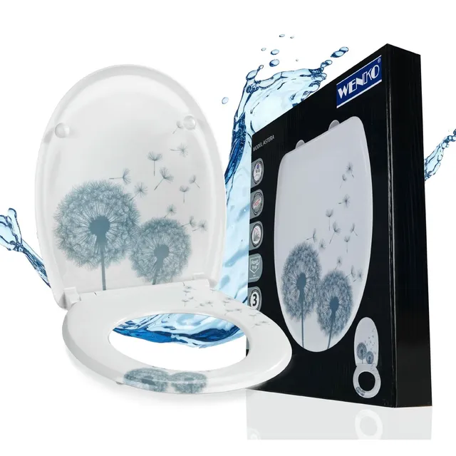 wenko-astera-toilettensitz-oval-mit-absenkautomatik-pusteblume-duroplast-bis-200 image 1