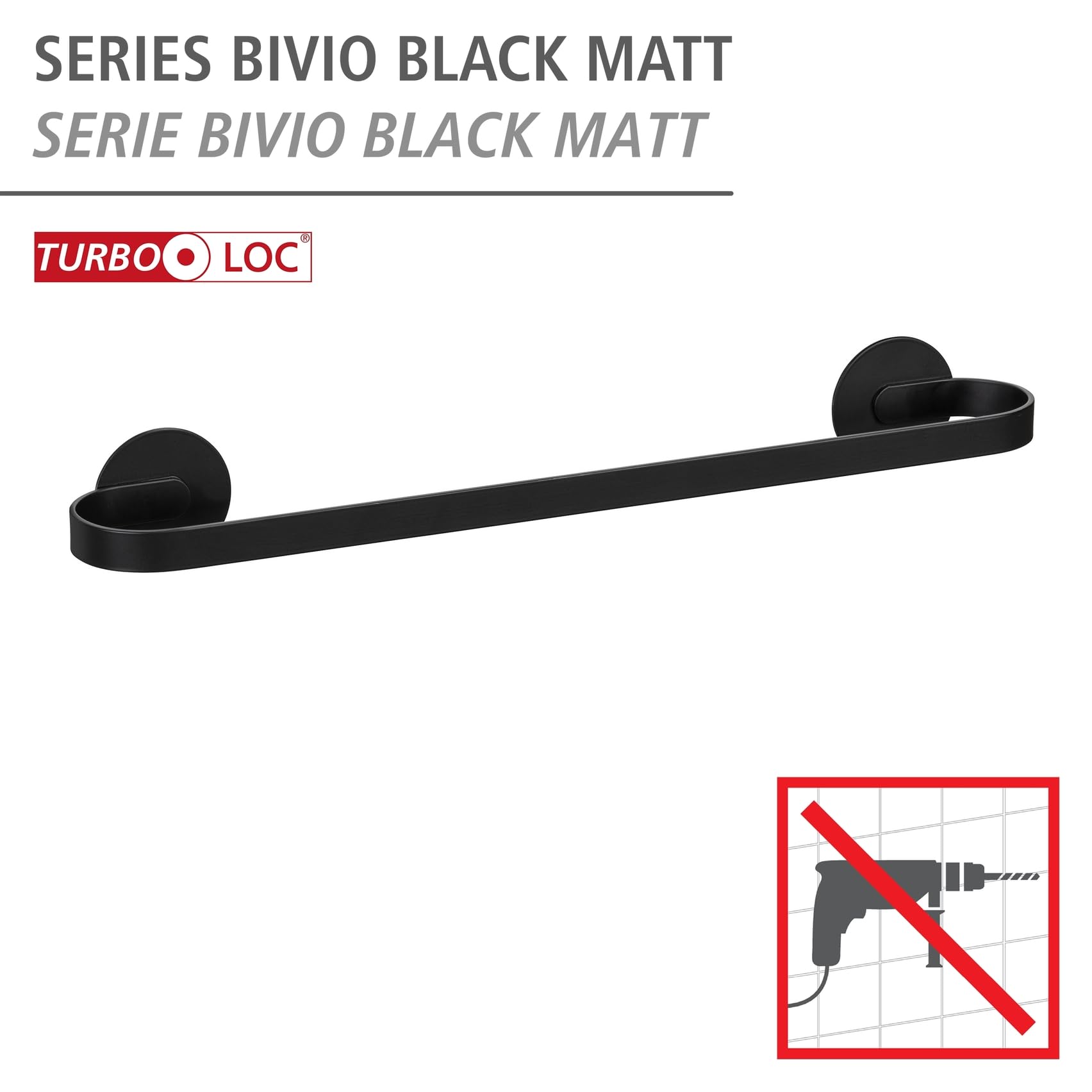 wenko-turbo-loc-badetuchstange-uno-bivio-black-matt-40-cm-aluminium image 2