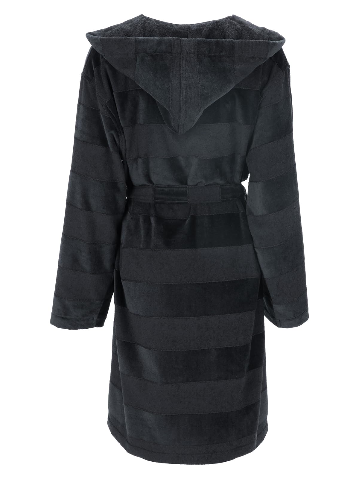 vossen-santiago-unisex-kapuzen-bademantel-schwarz-100-baumwolle-350-g-m image 2