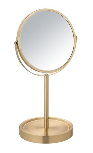 wenko-alata-standspiegel-kosmetikspiegel-gold-matt-3-fach-17-cm image 4