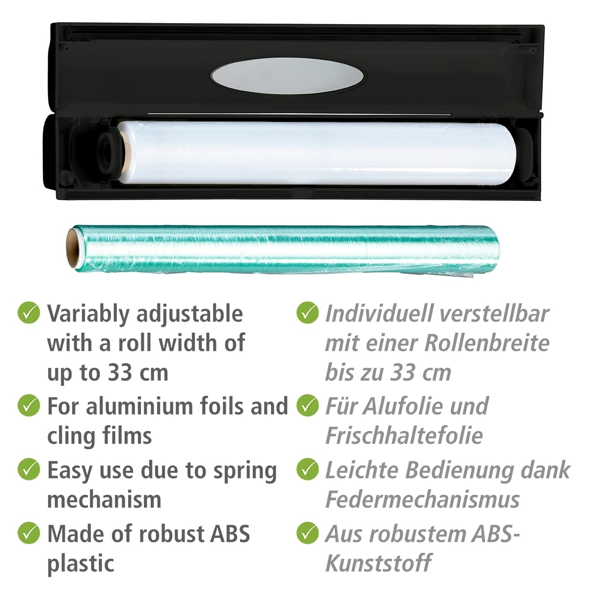 wenko-folienspender-perfect-cutter-schwarz-38-x-5-2-x-6-7-cm image 3