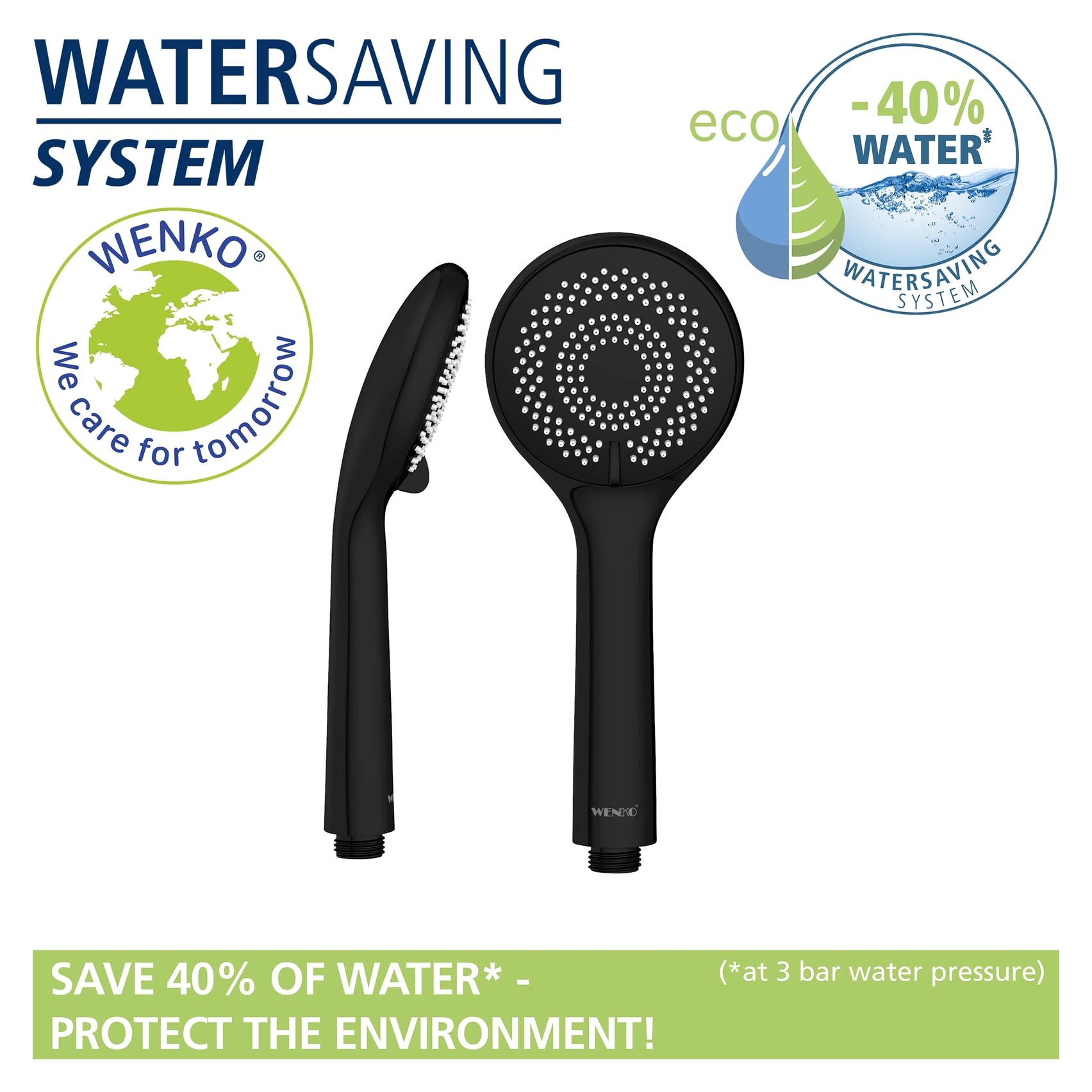 wenko-watersaving-wasserspar-duschkopf-9-5-cm-schwarz-matt image 2