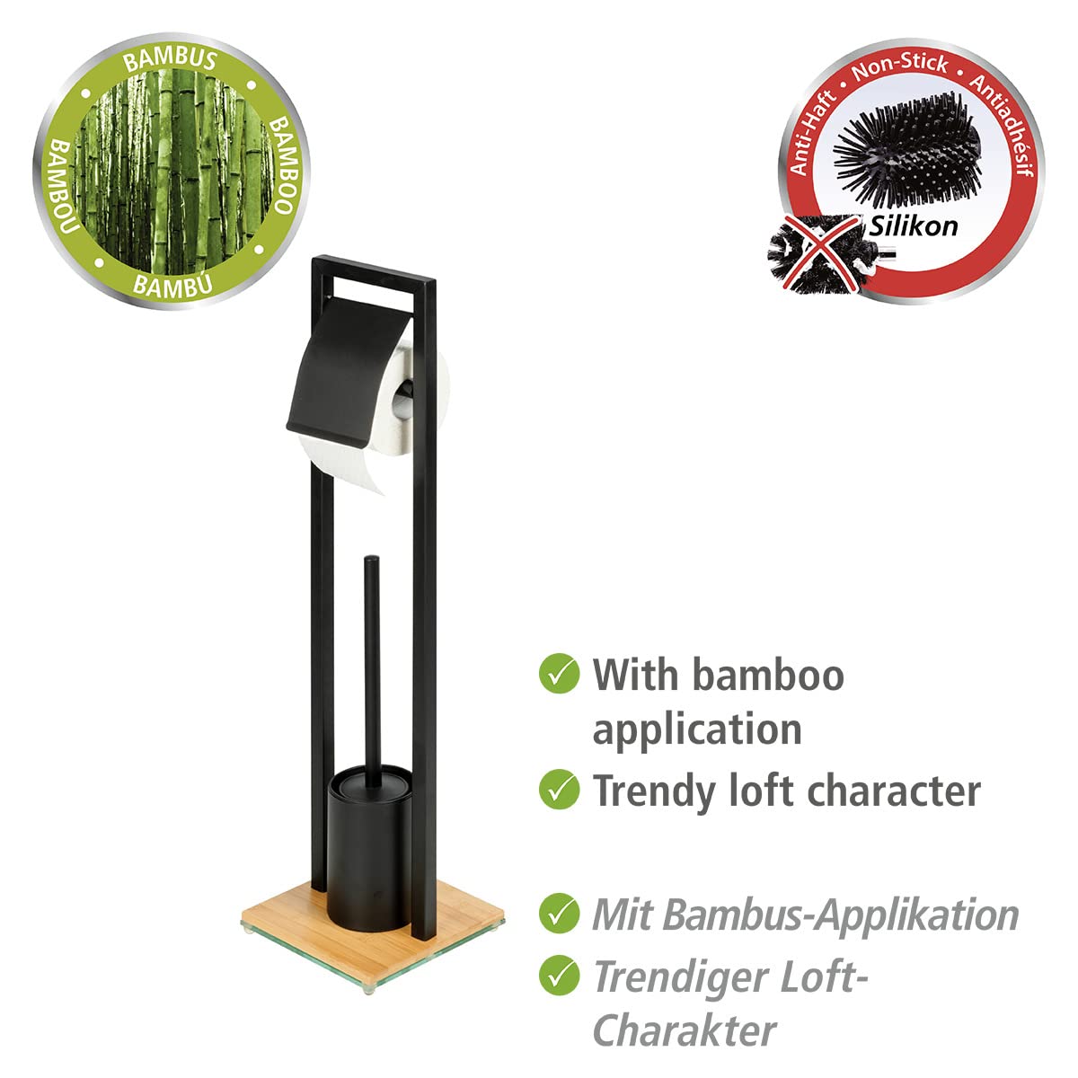 wenko-bambusa-stand-wc-garnitur-18x72-5x18-cm-schwarz-natur image 3