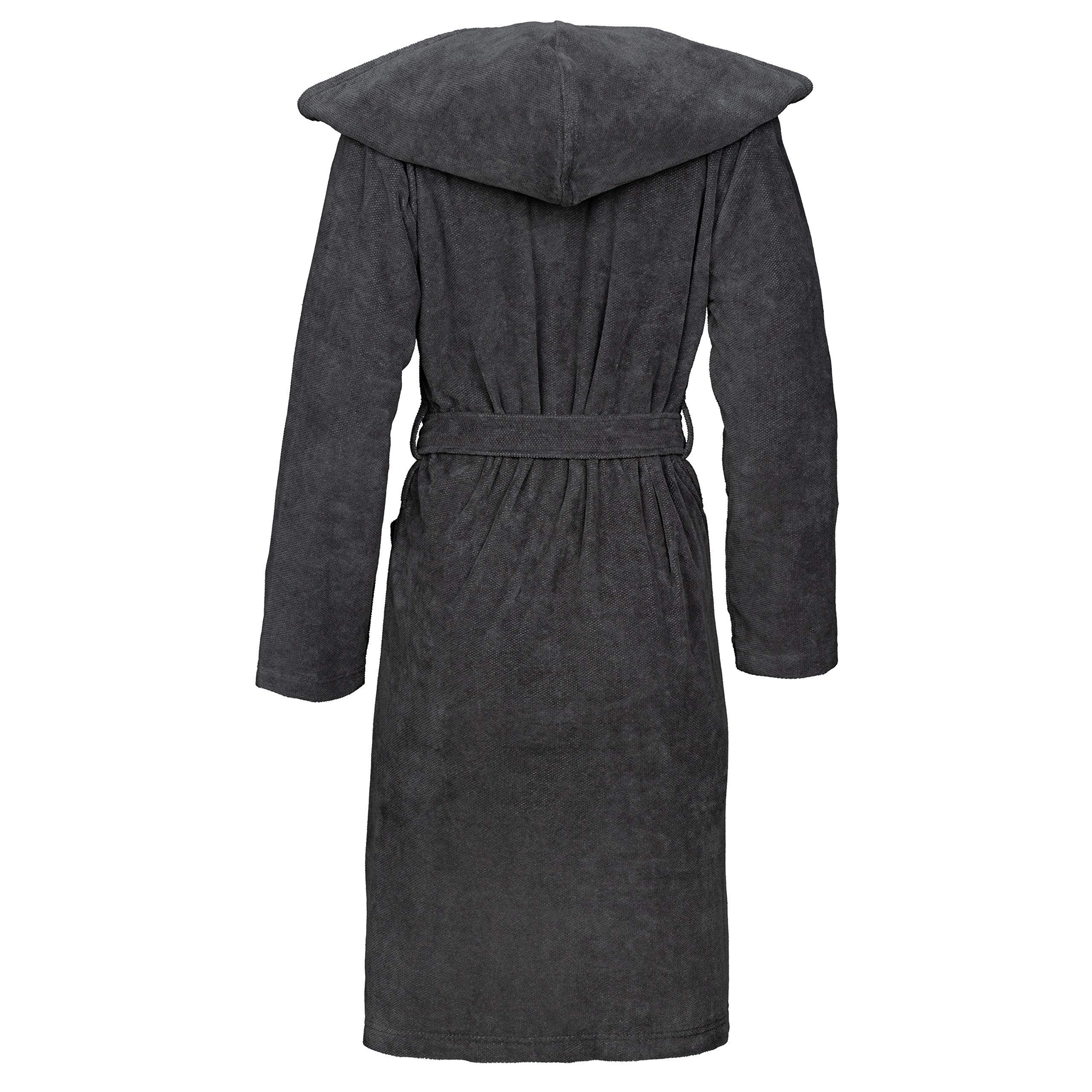 vossen-damen-bademantel-gina-graphit-gr-e-l-mit-kapuze-100-cm-bindeg-rtel image 2