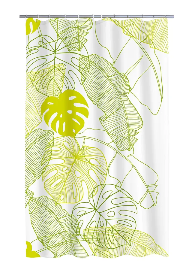 ridder-jardin-duschvorhang-textil-180x200-cm-tropical-mit-ringen image 1