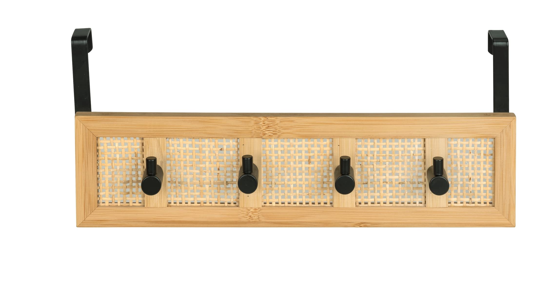 wenko-allegre-t-rgarderobe-zum-einh-ngen-bambus-rattan-boho-4-haken-33-x-14-x-6- image 5