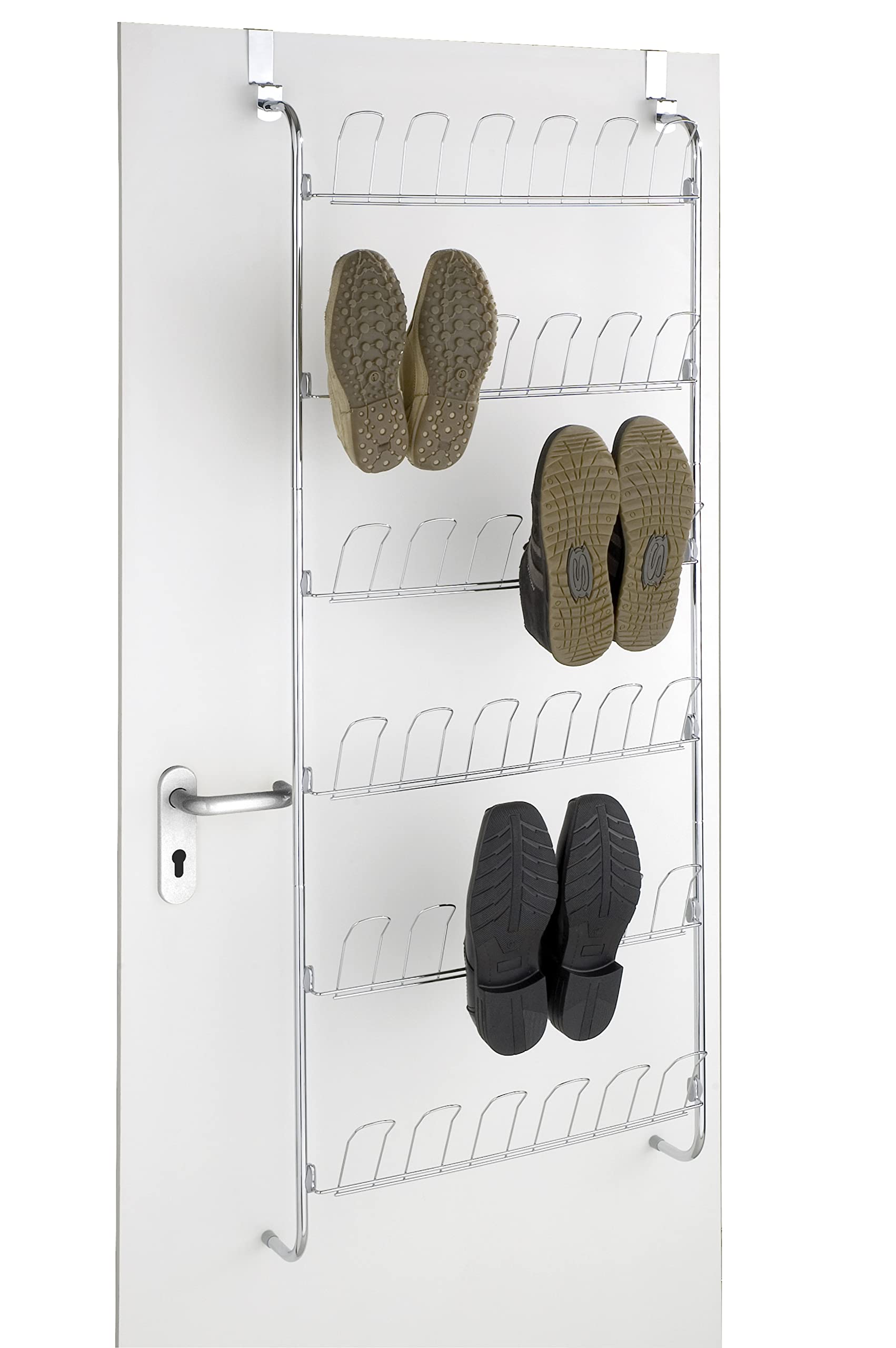 wenko-t-r-schuhregal-mit-6-ablagen-f-r-18-paar-einh-ngen-ohne-bohren-metall-verc image 6