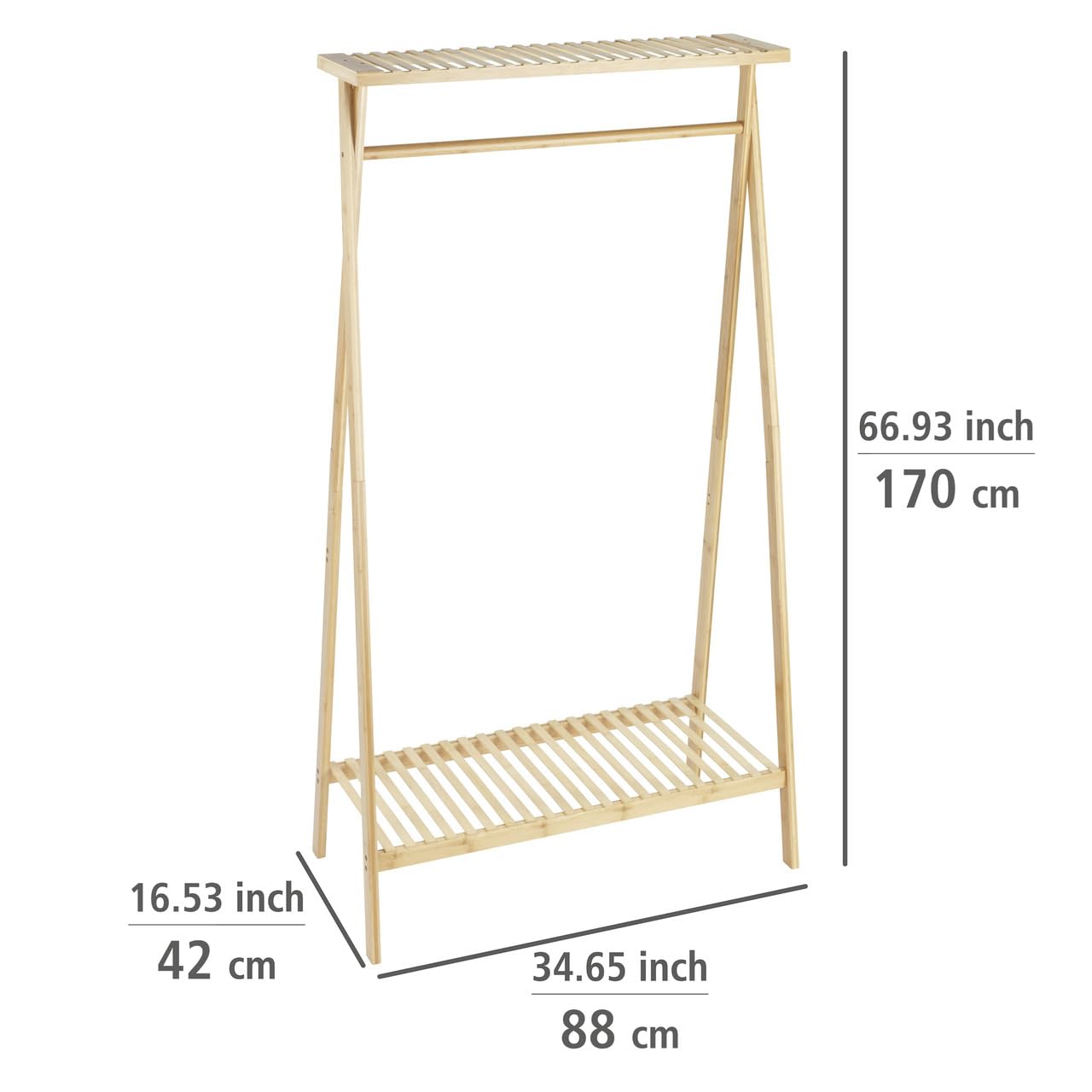wenko-lanai-standgarderobe-aus-bambus-88-x-170-x-42-cm-mit-2-ablagen image 4