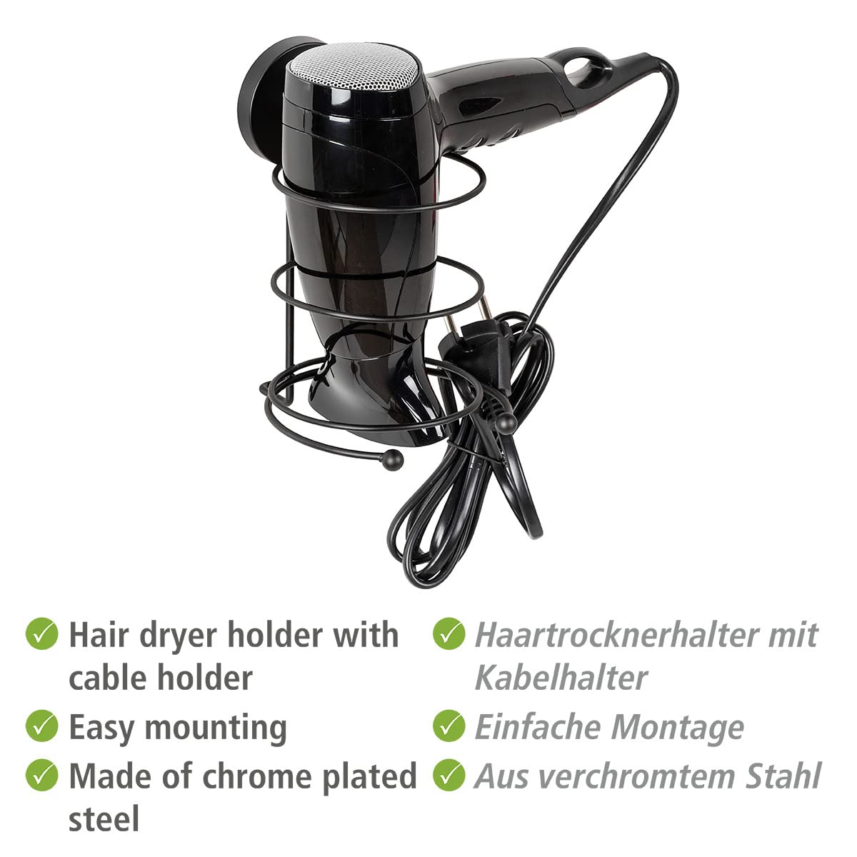 wenko-vacuum-loc-haartrocknerhalter-milazzo-schwarz-11-5x17-5x14-5-cm image 5