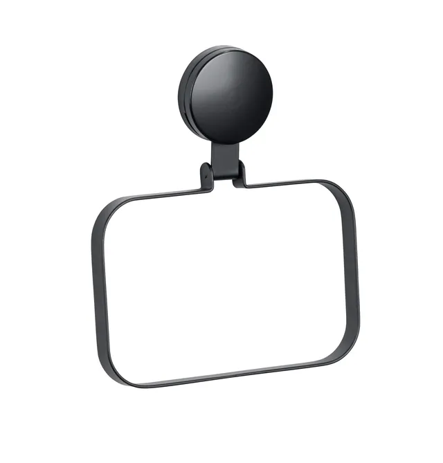 wenko-static-loc-plus-handtuchring-pavia-schwarz-stahl-matt-18-5-x-21-cm image 1