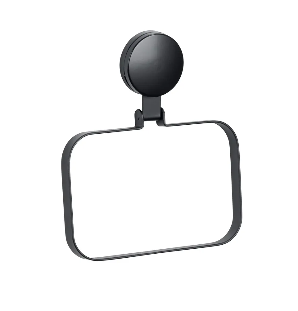 wenko-static-loc-plus-handtuchring-pavia-schwarz-stahl-matt-18-5-x-21-cm image 1