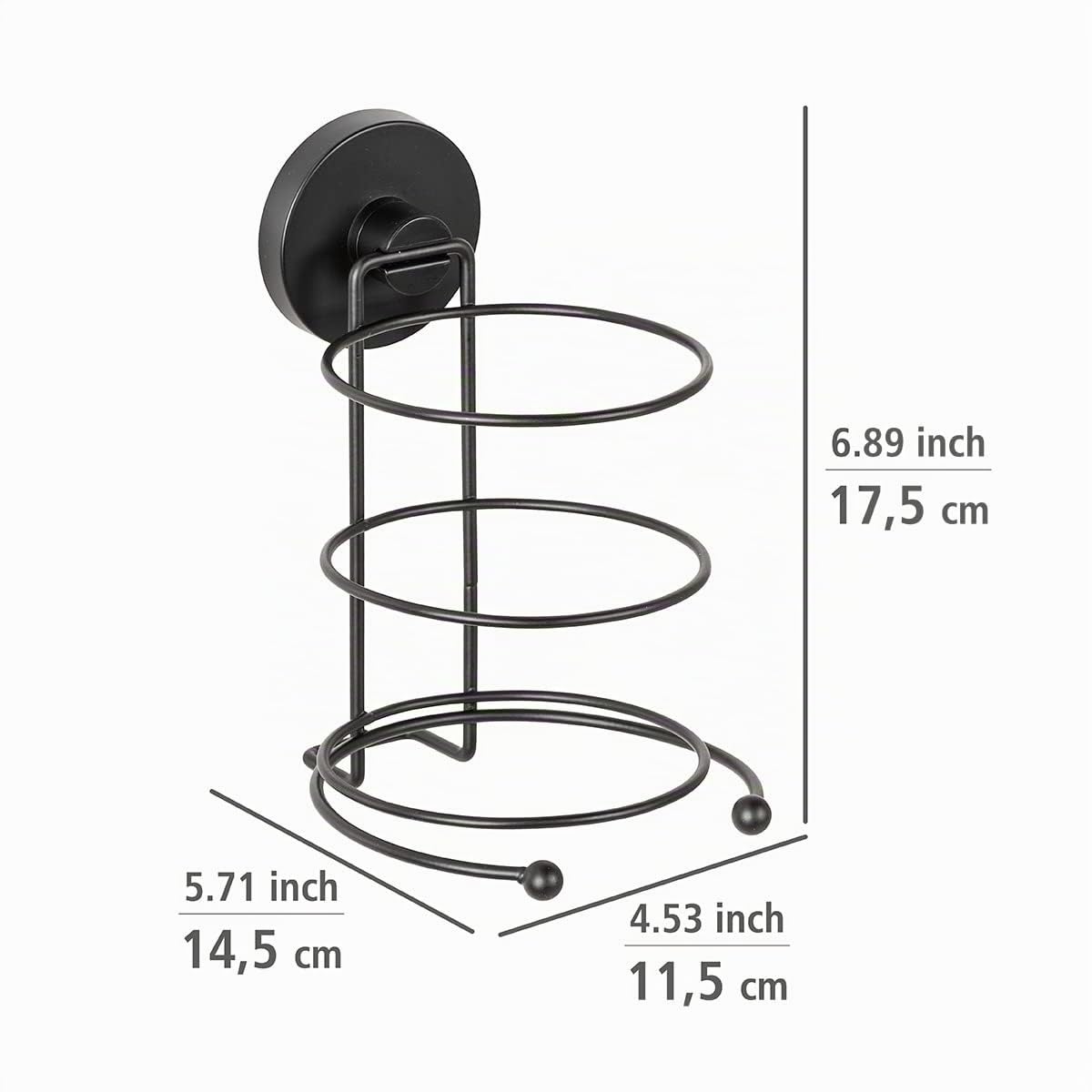 wenko-vacuum-loc-haartrocknerhalter-milazzo-schwarz-11-5x17-5x14-5-cm image 3