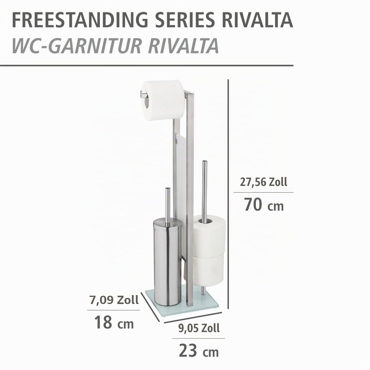 wenko-wc-garnitur-rivalta-stand-edelstahl-matt-mit-glas-18-x-70-x-23-cm image 3