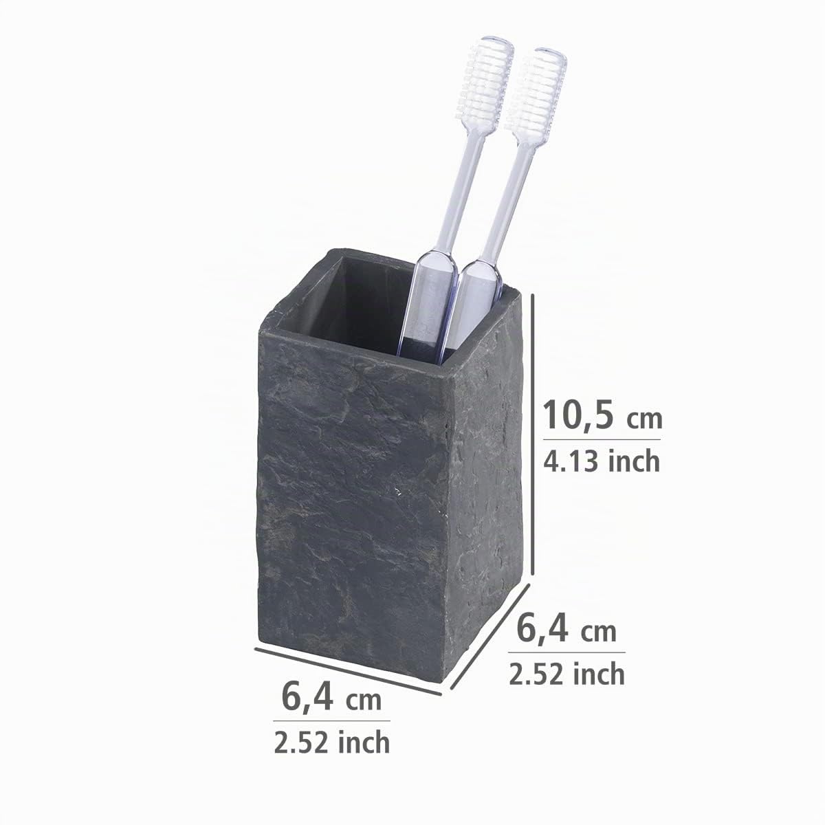 wenko-zahnputzbecher-slate-rock-anthrazit-6-x-10-5-x-6-cm-kunststoff image 5