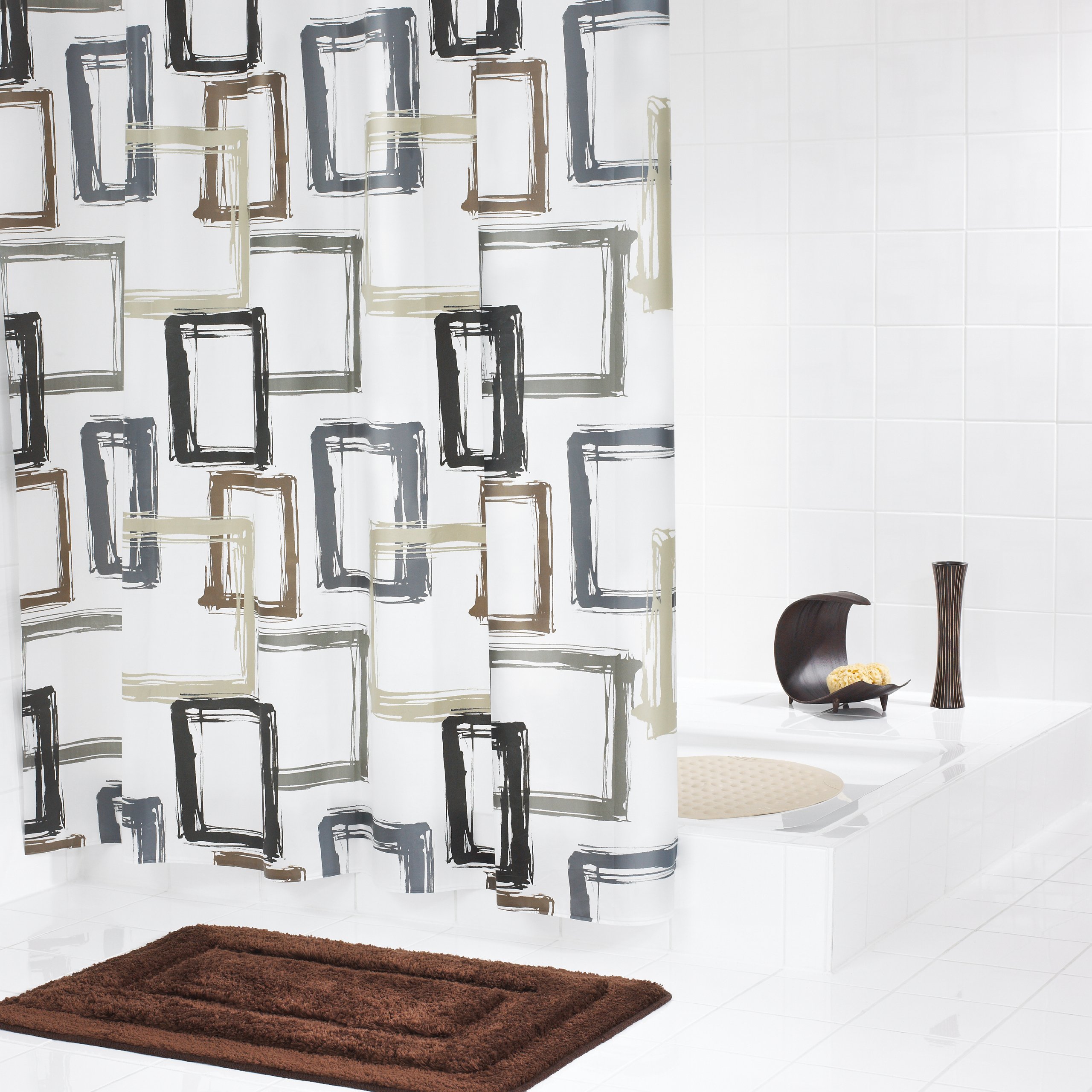 ridder-pattern-duschvorhang-folie-180x200-cm-beige-semitransparent-inkl-ringe image 2