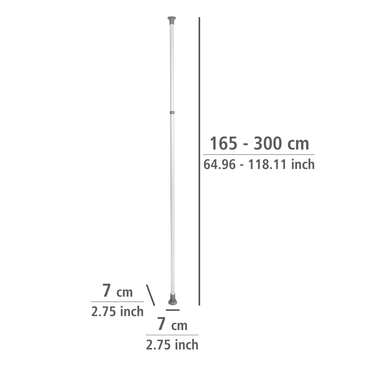 wenko-herkules-teleskopsystem-stange-165-300-cm-wei-grau image 5