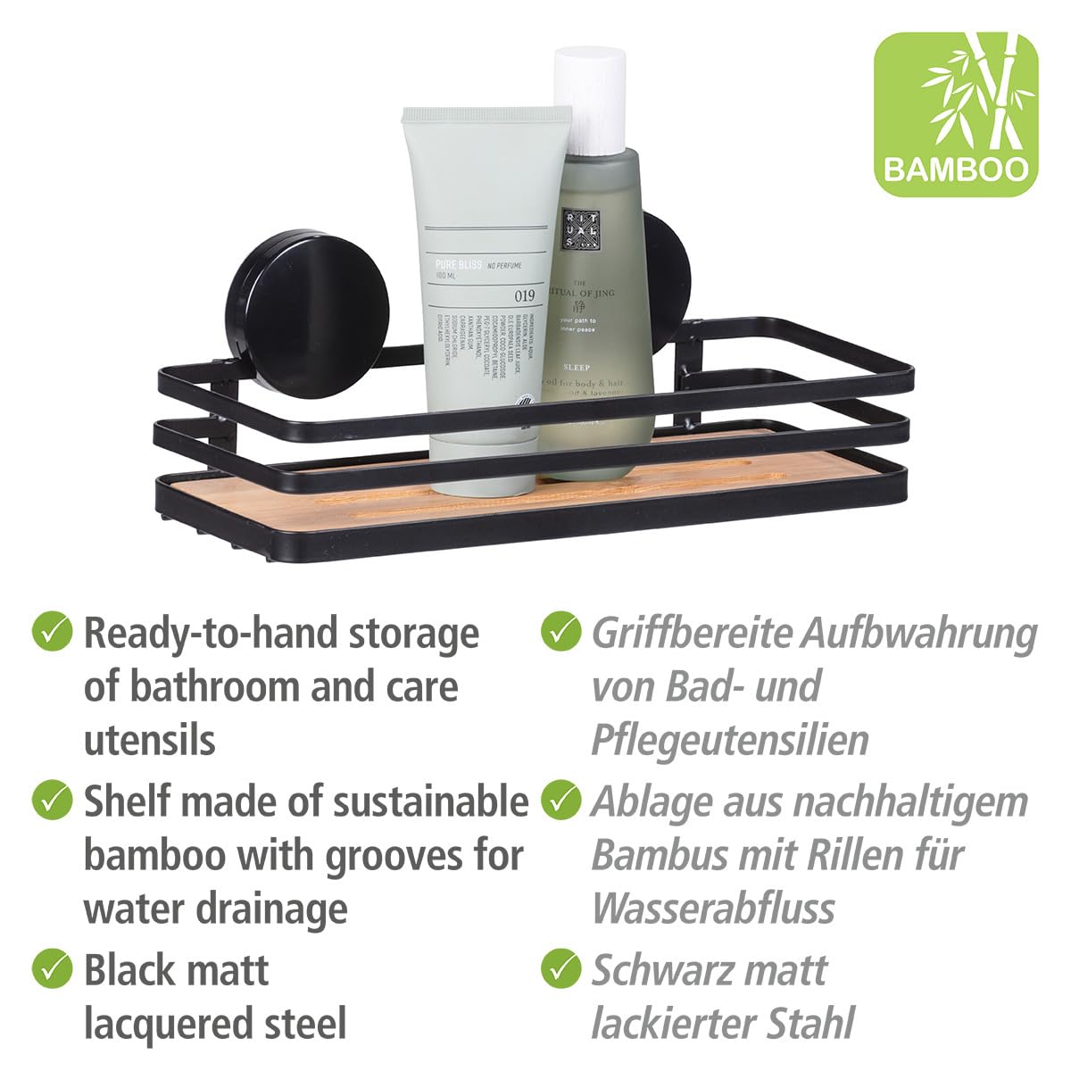 wenko-static-loc-plus-wandablage-alba-bambus-stahl-schwarz image 5