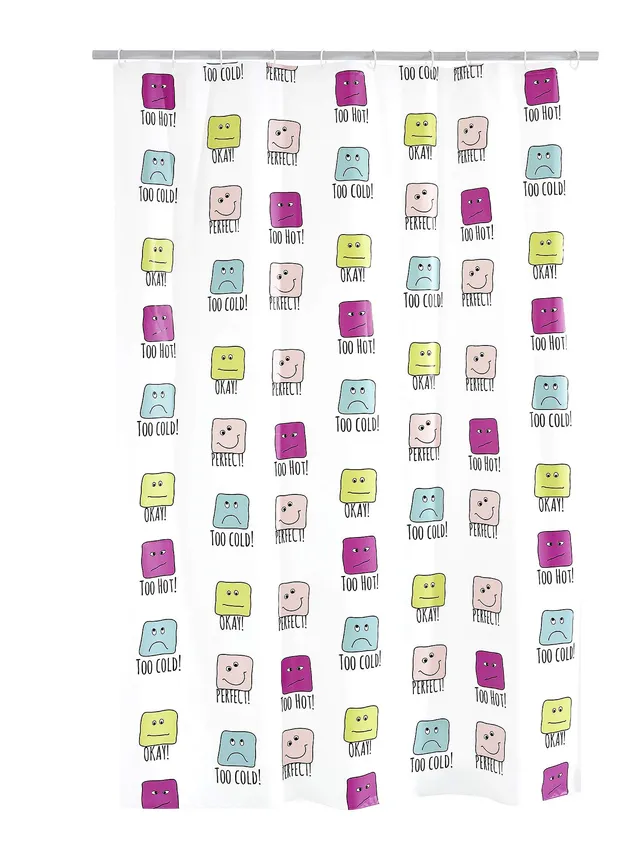 ridder-enjoy-duschvorhang-folie-180x200-cm-smiley-spa-inkl-ringe image 1