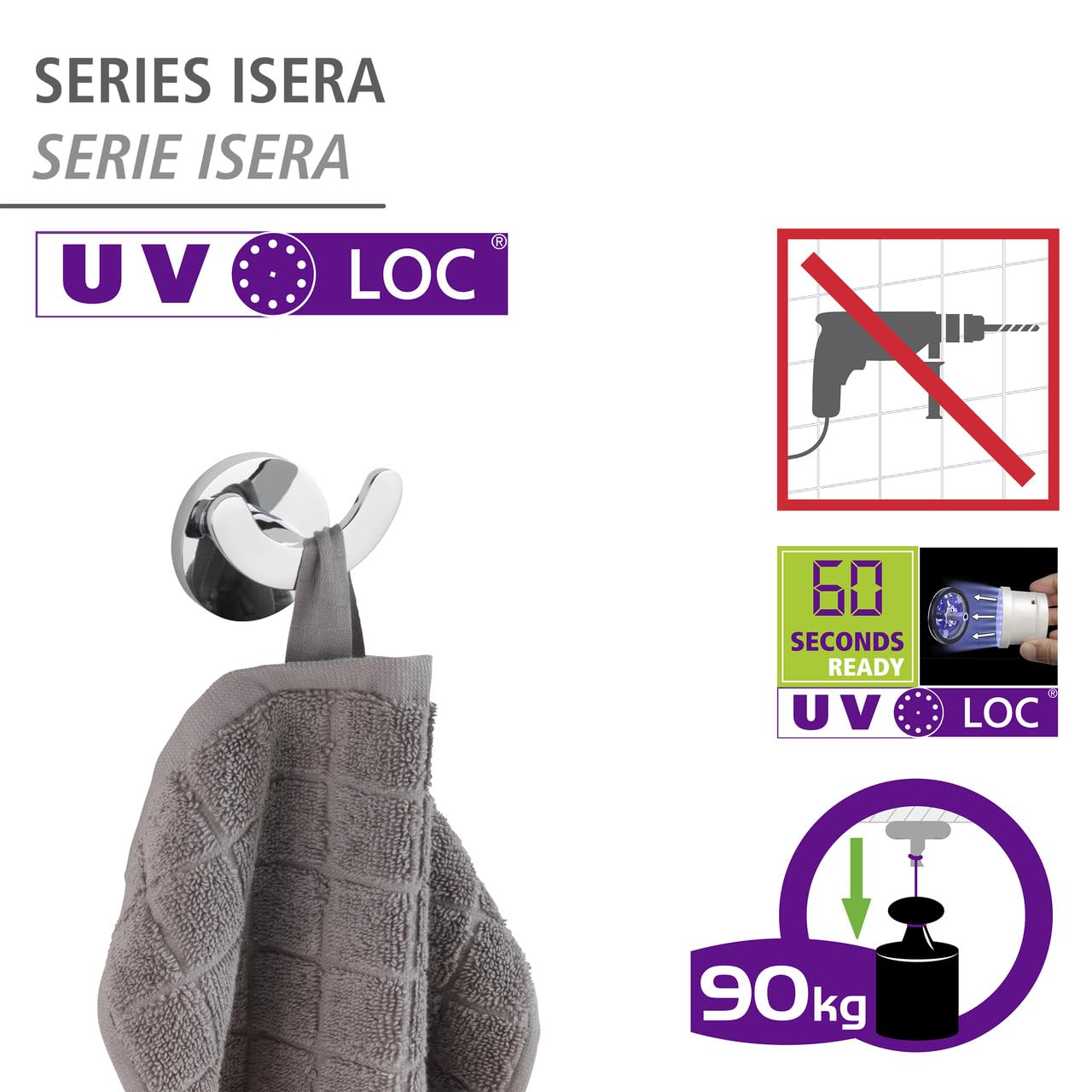 wenko-uv-loc-wandhaken-duo-isera-doppel-badhaken-ohne-bohren-6-x-5-x-4-cm image 2