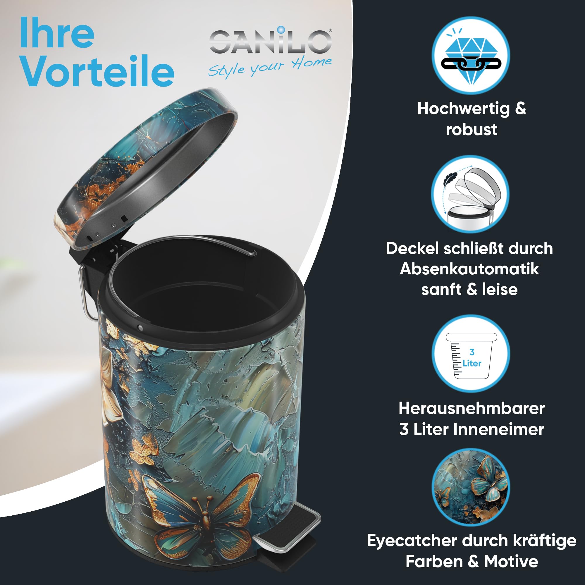 sanilo-kosmetikeimer-mariposa-3-l-bad-m-lleimer-mit-absenkautomatik-und-pedal image 2