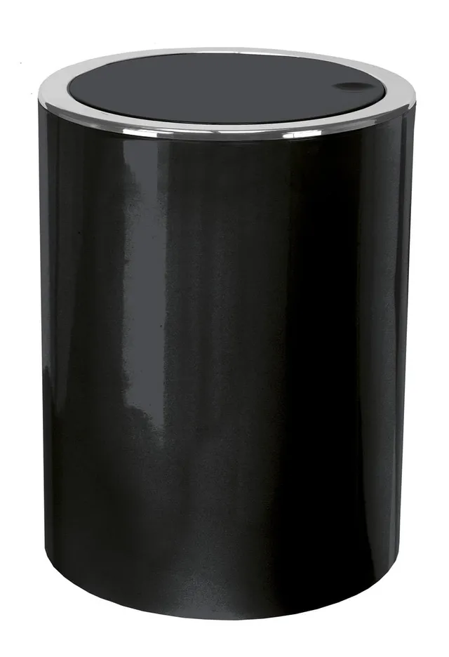 kleine-wolke-kosmetikeimer-clap-5-liter-schwingdeckeleimer-19-x-25-cm-schwarz image 1