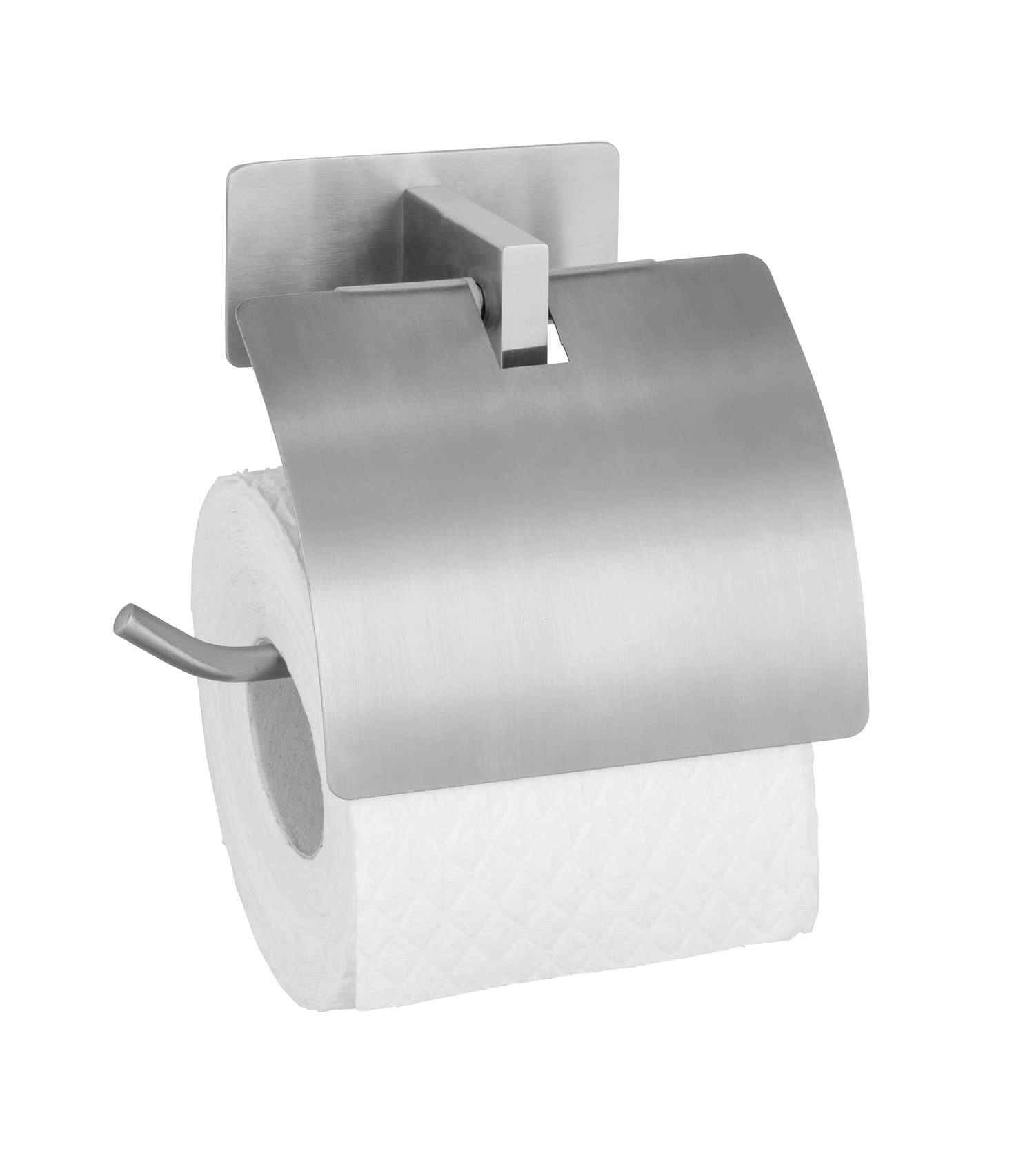 wenko-turbo-loc-genova-matt-toilettenpapierhalter-mit-deckel-edelstahl image 1