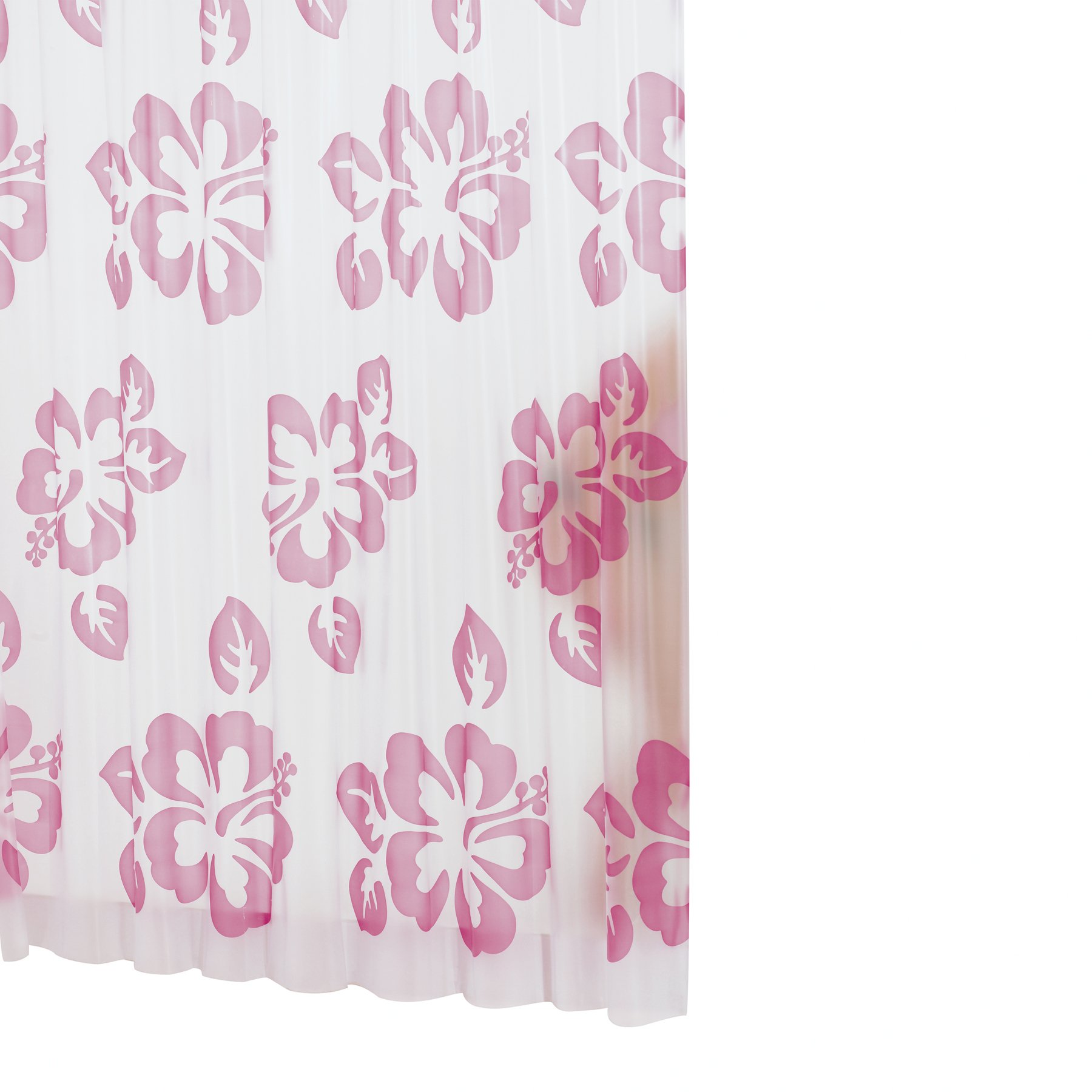 ridder-flowerpower-duschvorhang-folie-180x200-cm-rosa-inkl-ringe image 1