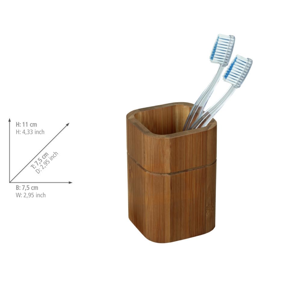 wenko-zahnb-rstenhalter-serro-bambus-braun-7-5-x-11-x-7-5-cm-badbecher image 5