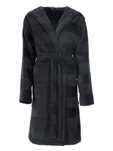 vossen-santiago-unisex-kapuzen-bademantel-schwarz-100-baumwolle-350-g-m image 6