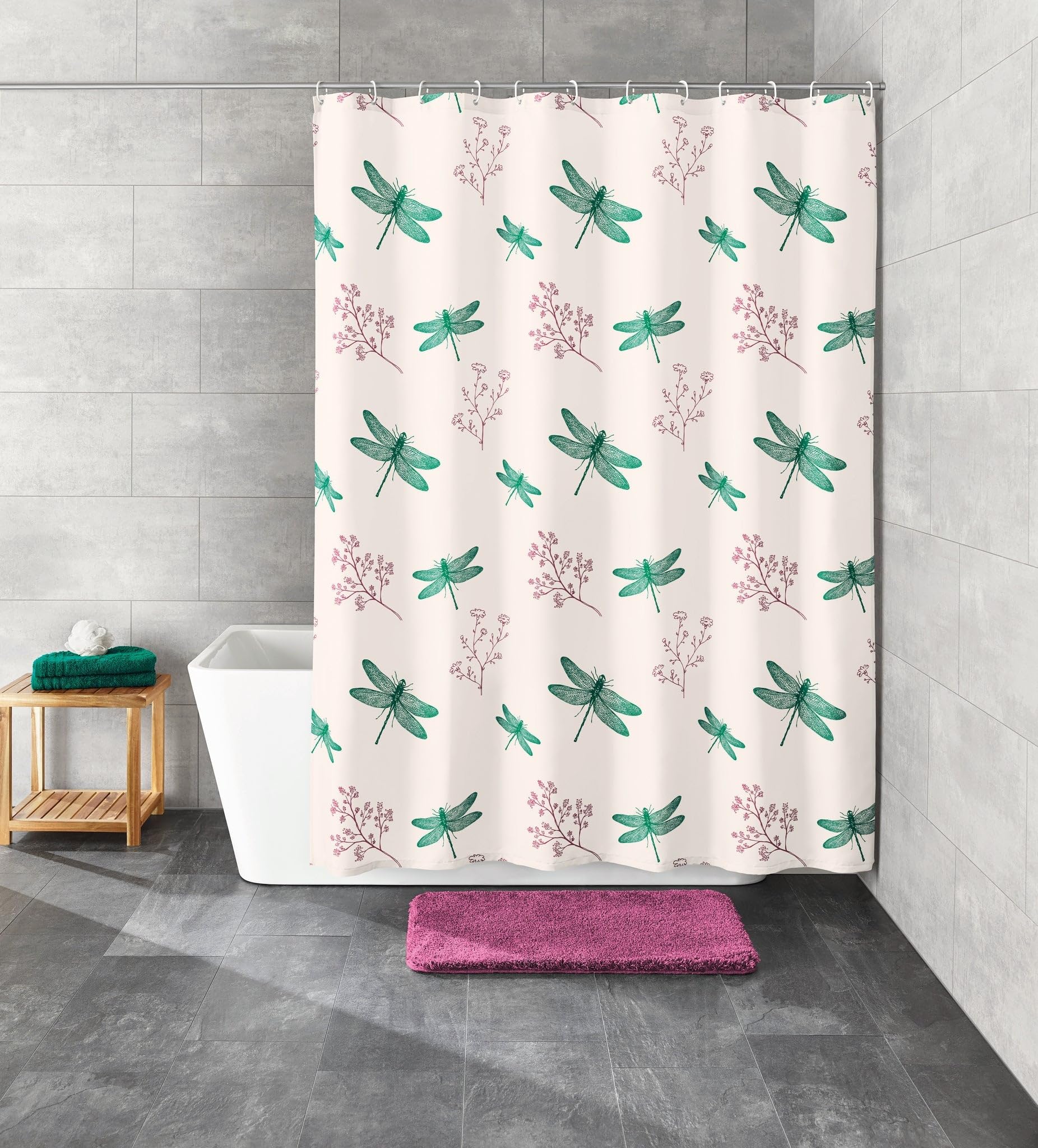 kleine-wolke-scarlett-duschvorhang-smaragd-180x200-cm-textil-duschvorhang image 2