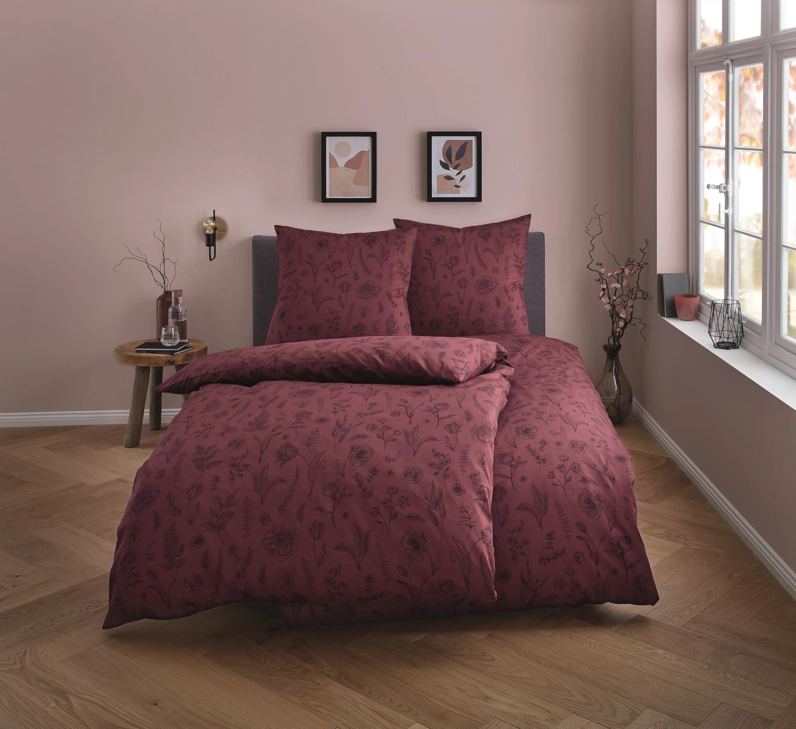 kleine-wolke-bettw-sche-satin-lisse-rot-135-x-200-cm-80-x-80-cm image 7