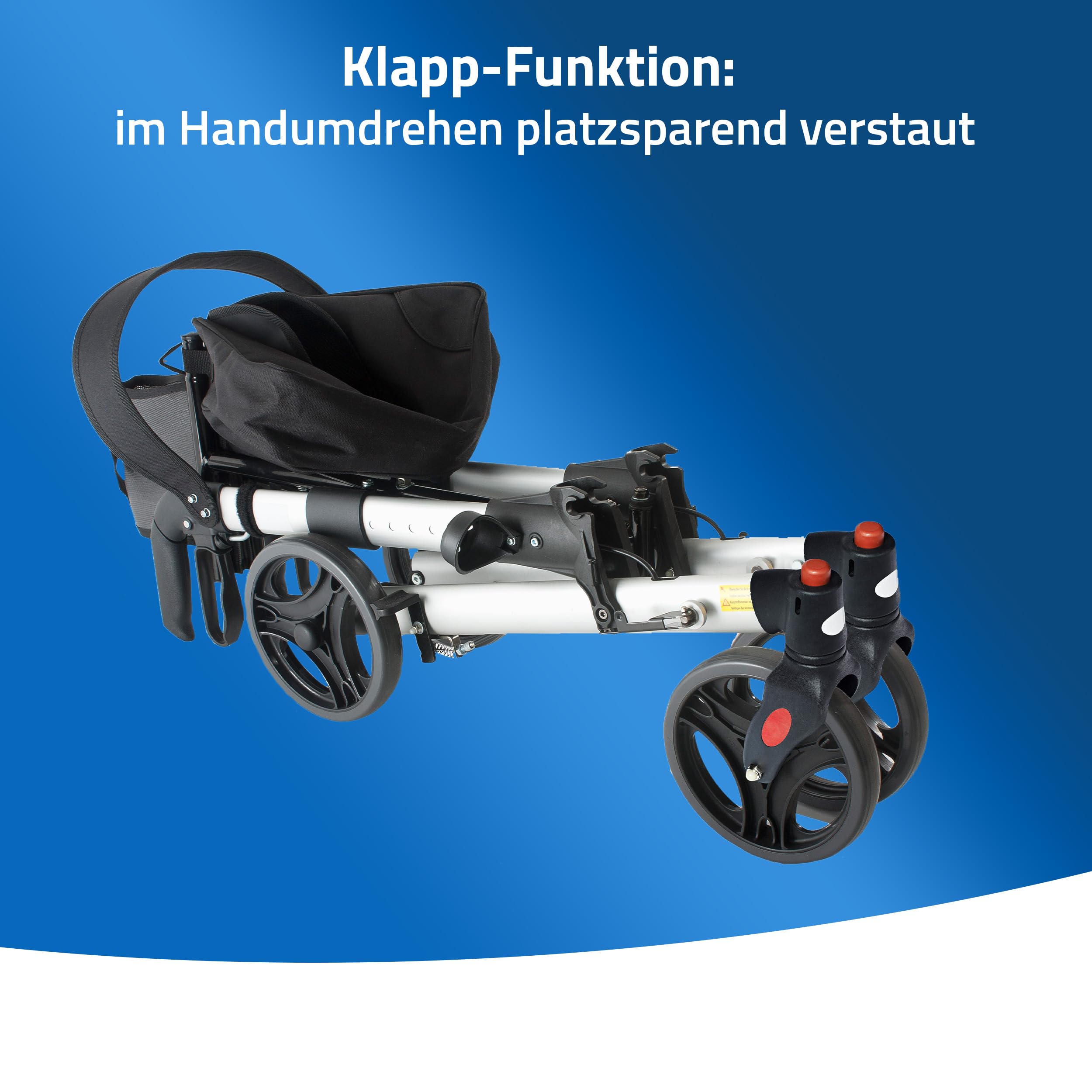 ridder-rollator-mio-faltbarer-gehwagen-mit-sitz-r-ckengurt-und-einkaufstasche-bi image 6