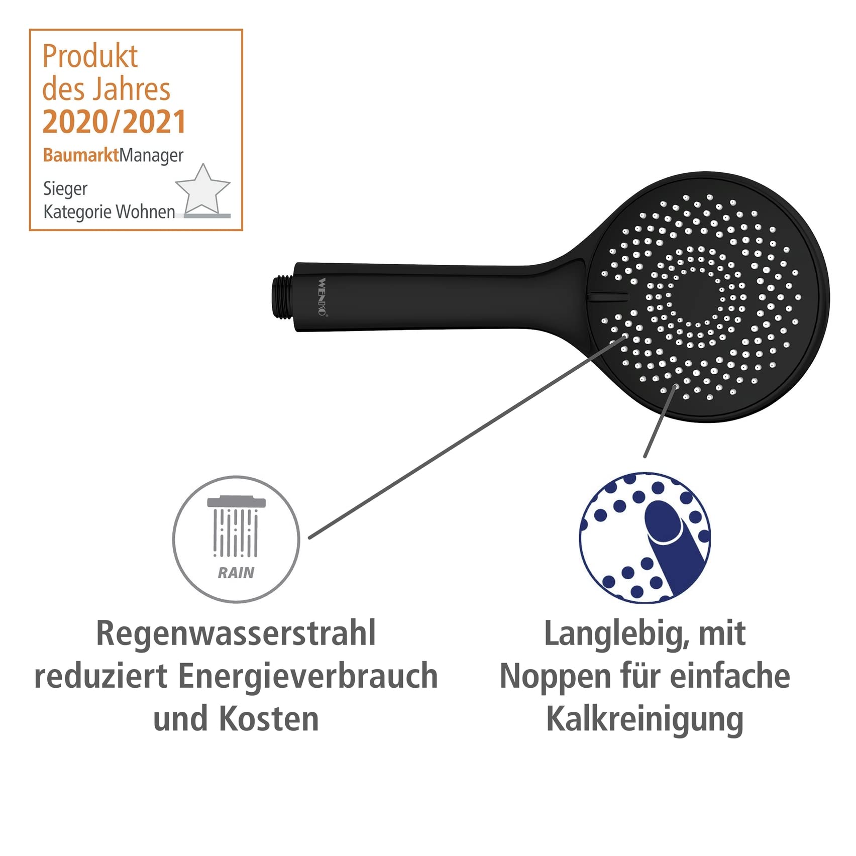 wenko-watersaving-brauseset-schwarz-70-cm-edelstahlstange image 6