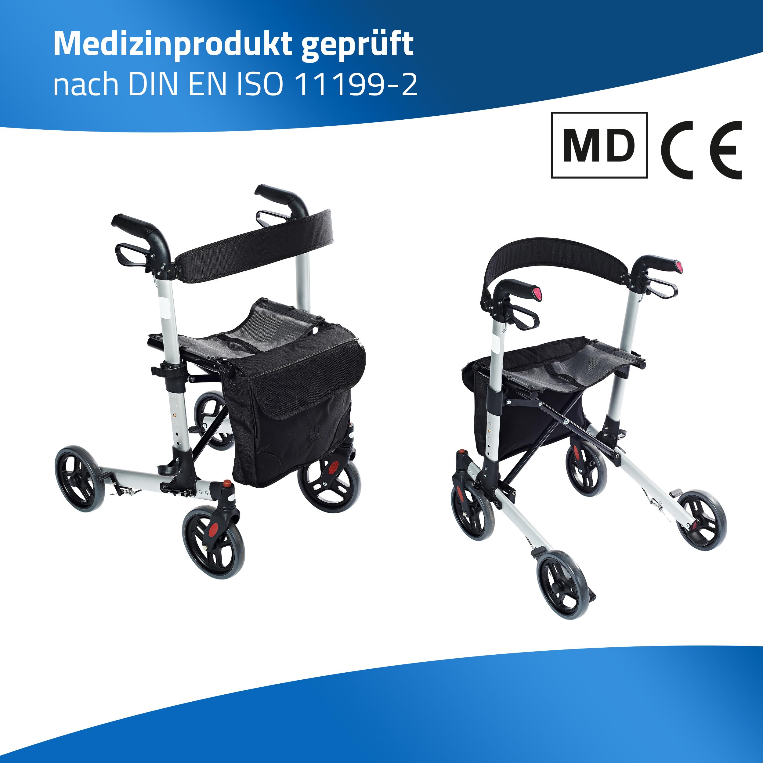 ridder-rollator-mio-faltbarer-gehwagen-mit-sitz-r-ckengurt-und-einkaufstasche-bi image 4