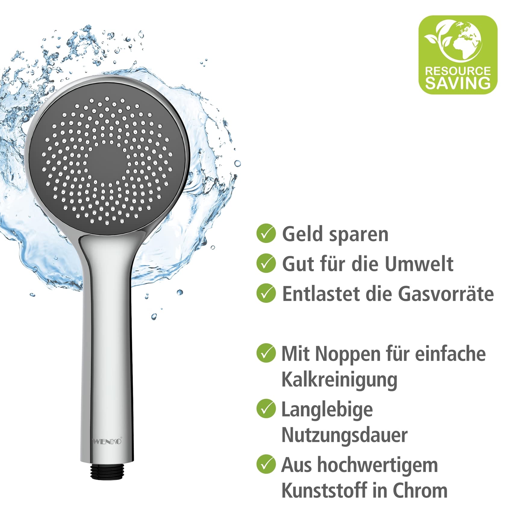 wenko-duschkopf-watersaving-handbrause-grau-9-6-cm image 4