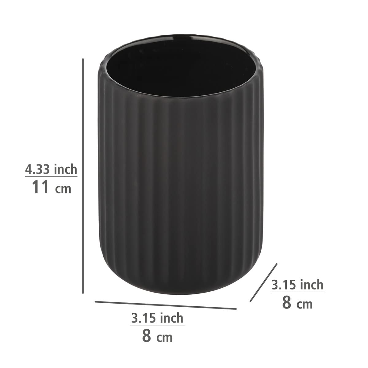 wenko-belluno-zahnputzbecher-keramik-matt-schwarz-8-x-11-cm image 3