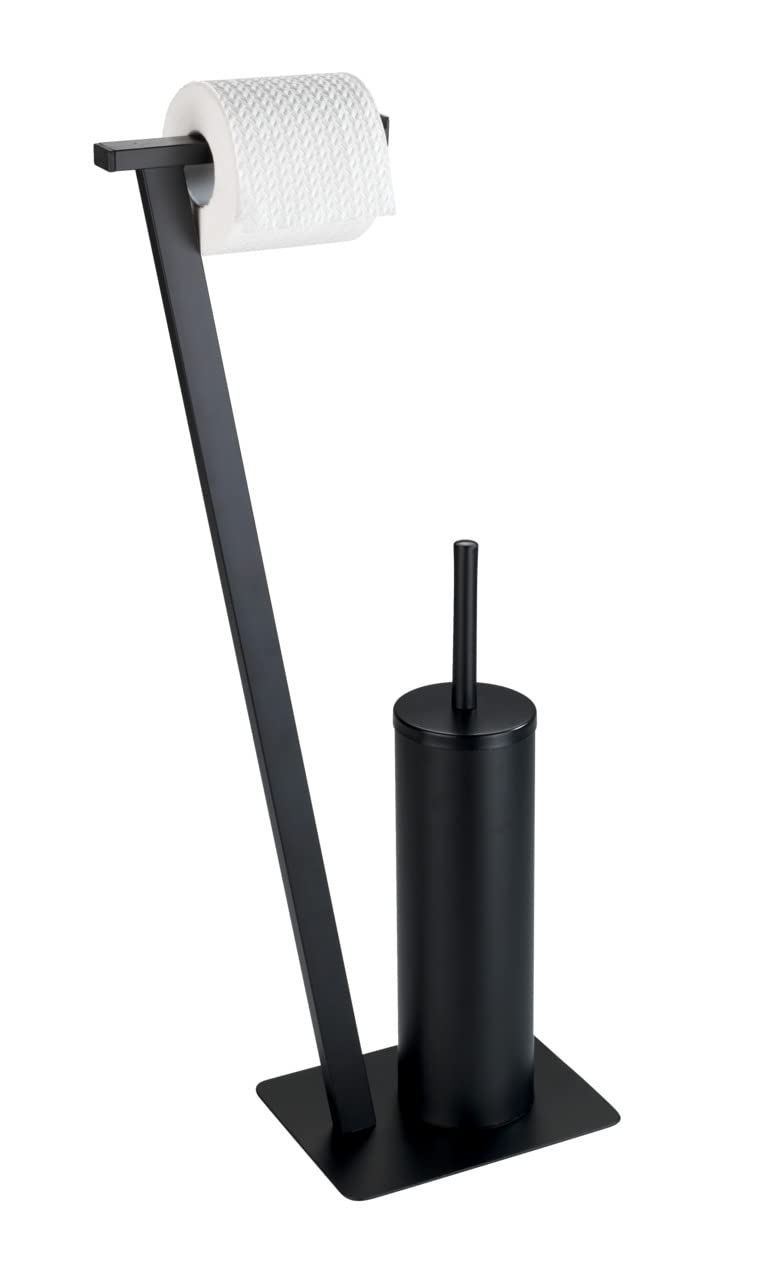 wenko-stand-wc-garnitur-lirio-wc-papierhalter-mit-b-rste-schwarz-matt image 3
