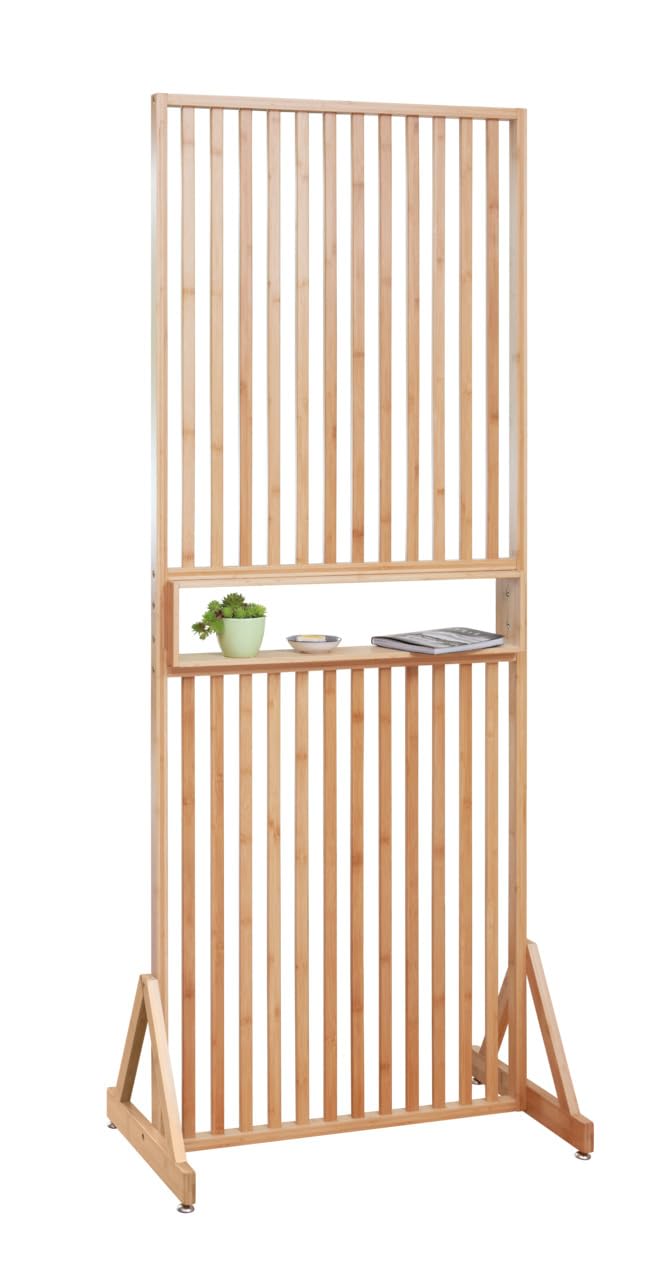 wenko-kailua-raumtrenner-72-x-178-x-40-cm-braun-bambus-raumteiler-mit-ablage image 5