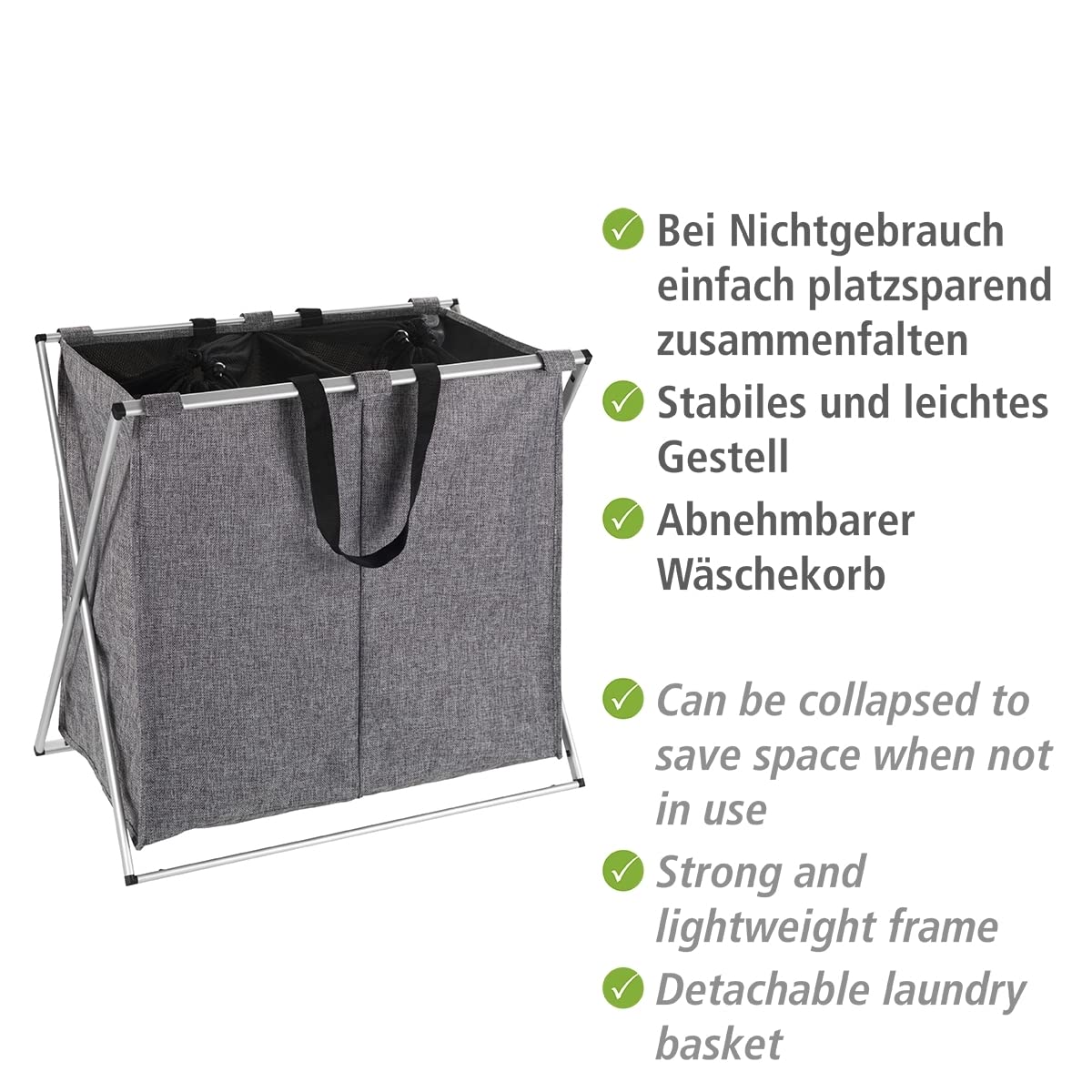 wenko-duo-w-schesammler-120-l-grau-meliert-59-x-57-x-38-cm-mit-2-f-chern image 4