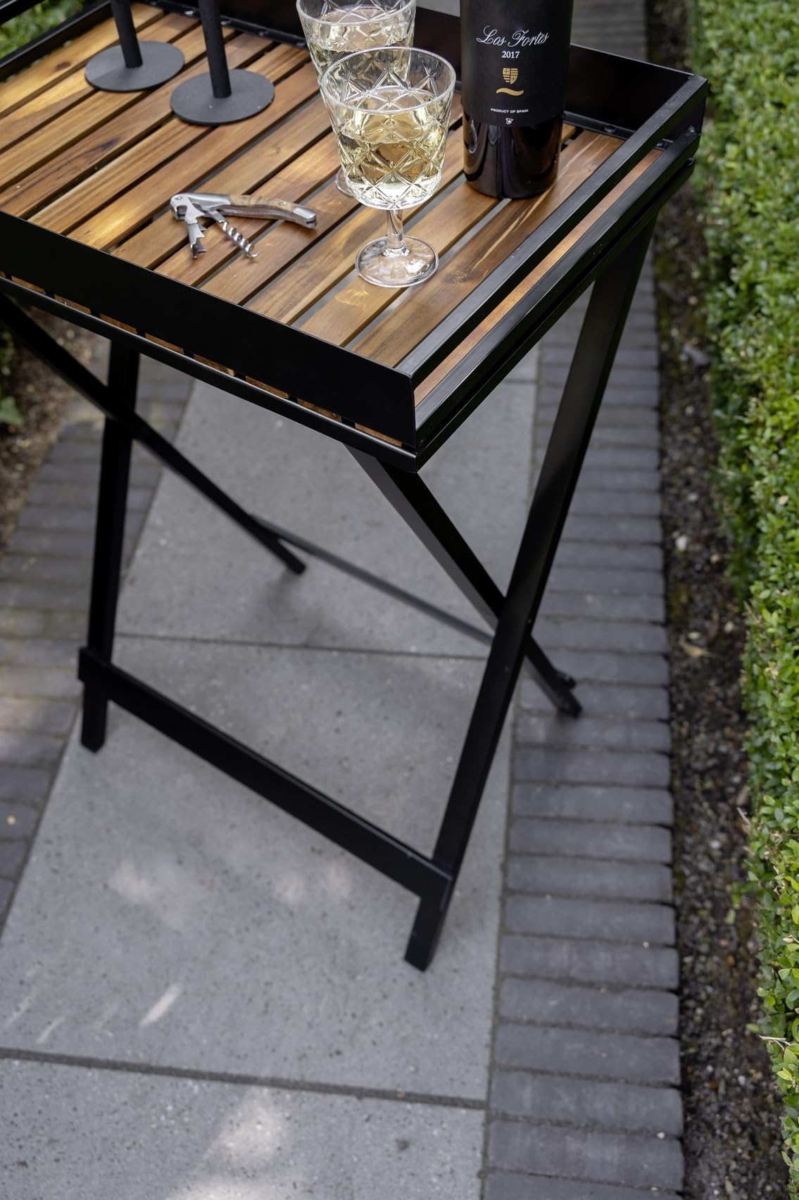 wenko-taba-beistelltisch-klappbar-60-x-89-x-42-cm-metall-schwarz-akazienholz-mit image 6