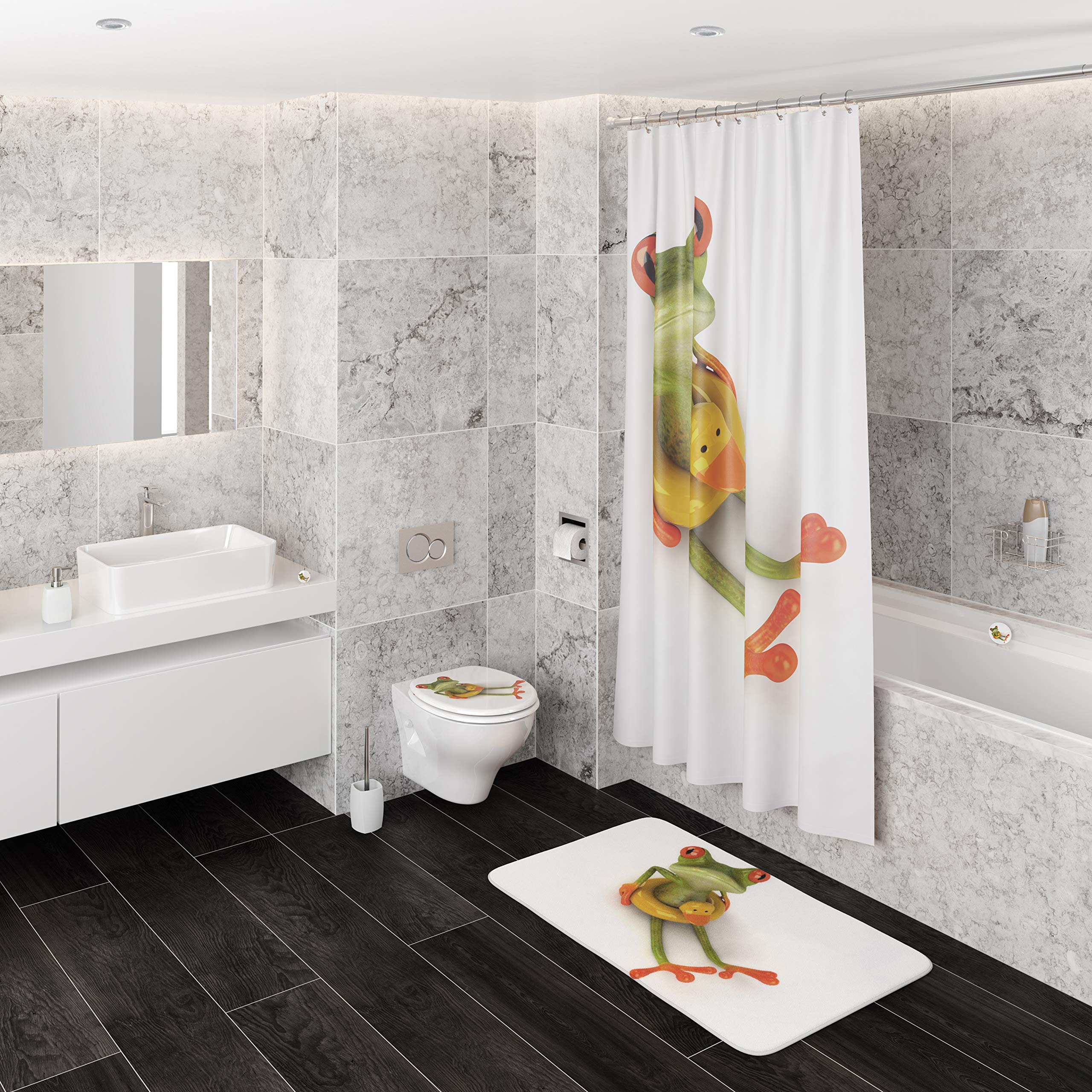 sanilo-duschvorhang-frosch-180x200-cm-polyester-wasserdicht image 8