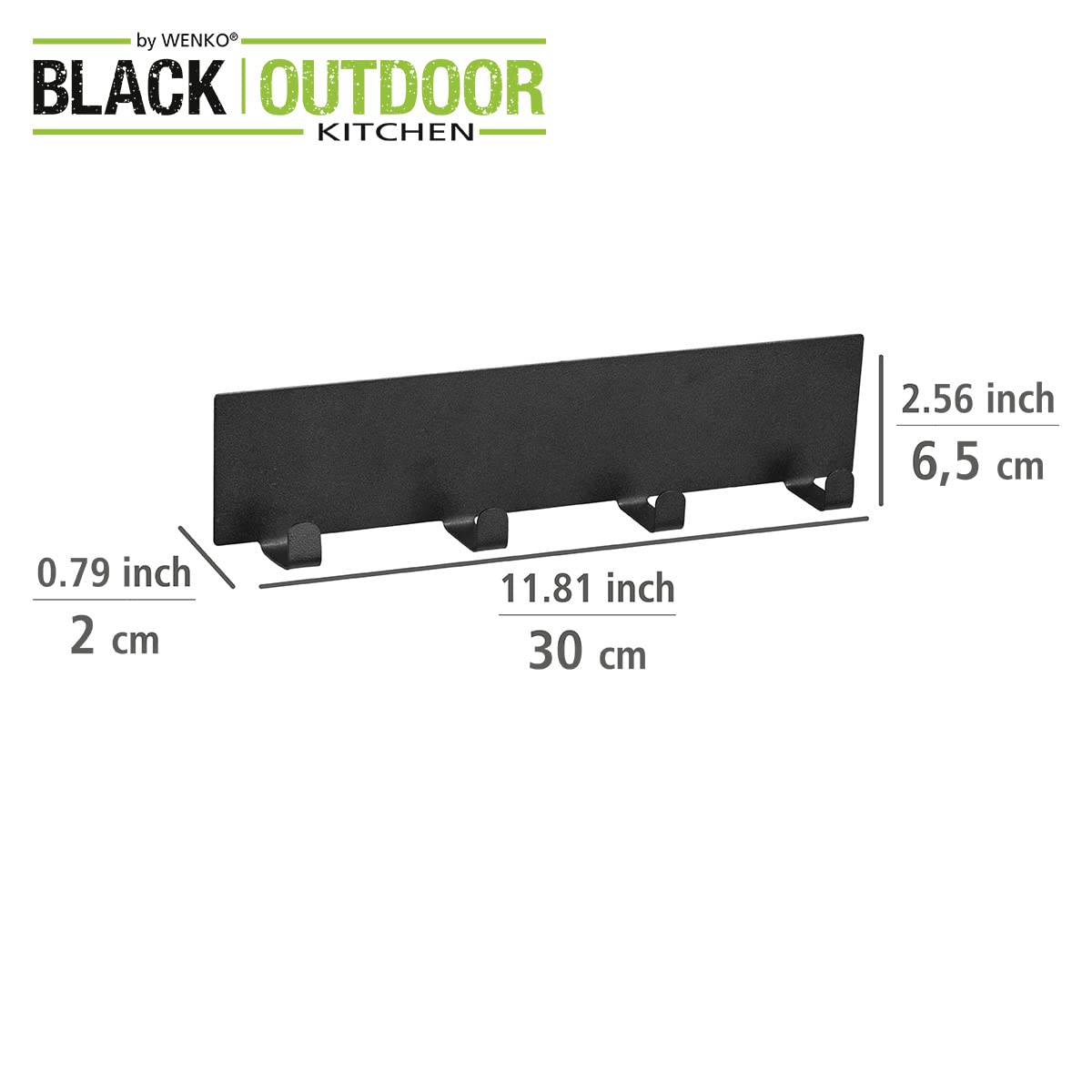 wenko-hakenleiste-ima-schwarz-30-x-6-5-cm-mit-4-haken-magnetisch image 4