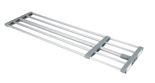 wenko-teleskop-klemmregal-70-120-x-23-cm-schuhregal-garderobe-ohne-bohren-silber image 1