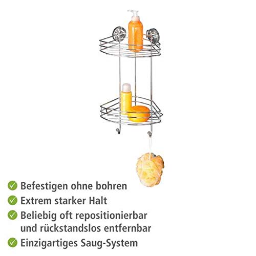 wenko-vacuum-loc-eckregal-2-etagen-chrom-duschablage-24-5-x-41-x-16-cm-mit-2-hak image 8